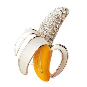 NWT Rhinestone Banana Brooch